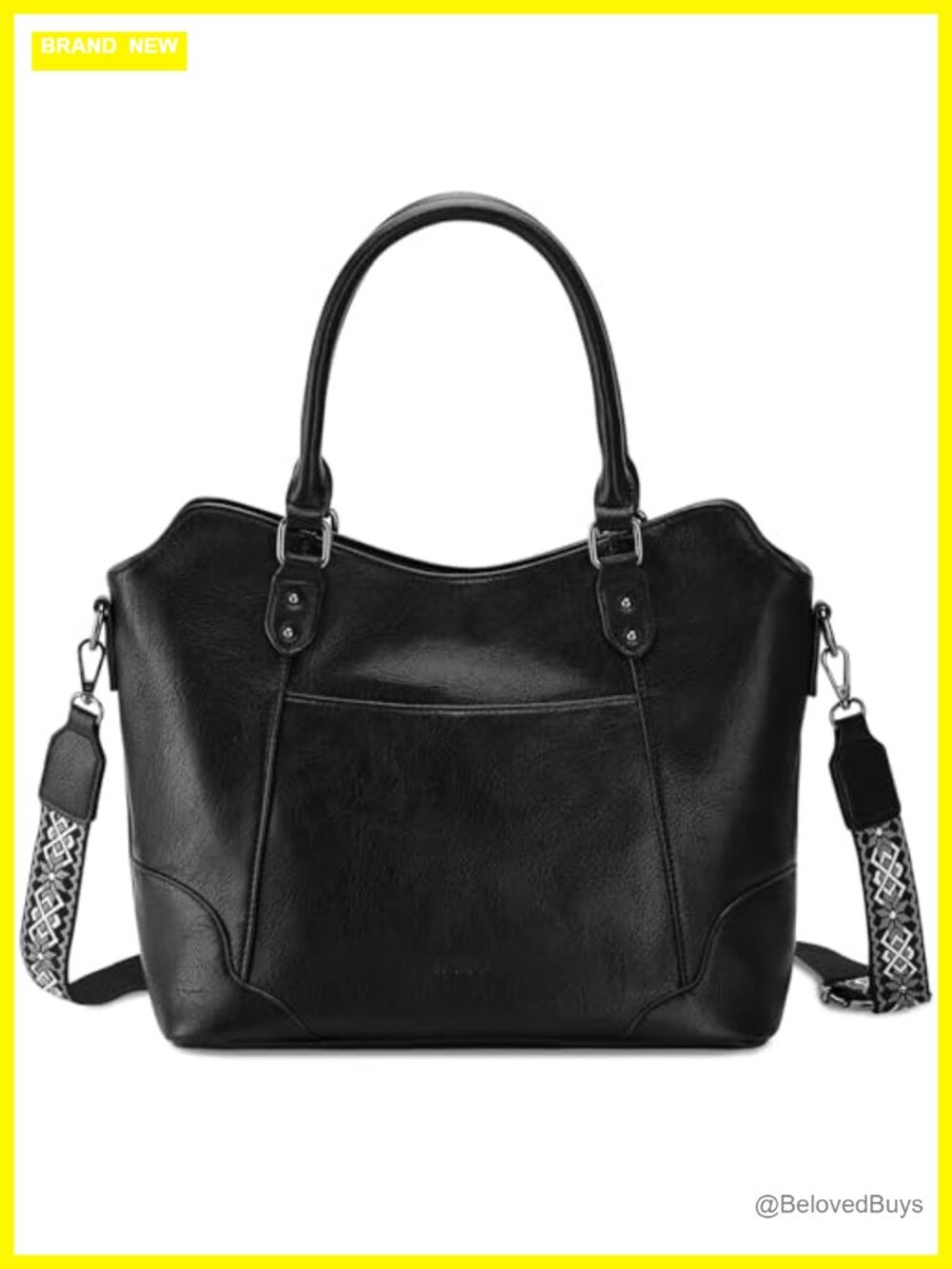 Vegan Leather Hobo Bag with Top Handle Guitar Strap Women Handbag